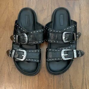 Top Shop black croc sandals